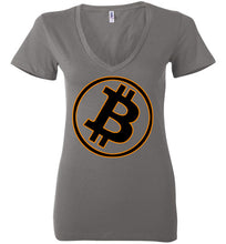 Bitcoin Gold Tilt - Bella Ladies Deep V-Neck