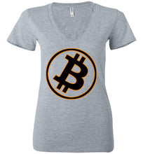 Bitcoin Gold Tilt - Bella Ladies Deep V-Neck