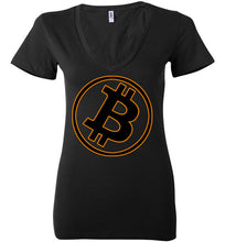 Bitcoin Gold Tilt - Bella Ladies Deep V-Neck