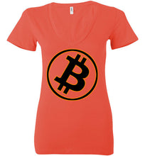 Bitcoin Gold Tilt - Bella Ladies Deep V-Neck