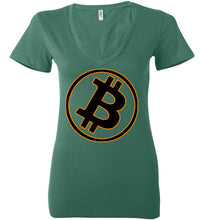 Bitcoin Gold Tilt - Bella Ladies Deep V-Neck
