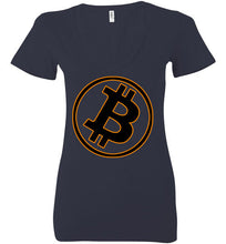 Bitcoin Gold Tilt - Bella Ladies Deep V-Neck