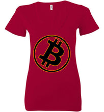Bitcoin Gold Tilt - Bella Ladies Deep V-Neck