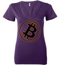 Bitcoin Gold Tilt - Bella Ladies Deep V-Neck