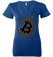 Bitcoin Gold Tilt - Bella Ladies Deep V-Neck
