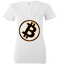 Bitcoin Gold Tilt - Bella Ladies Deep V-Neck