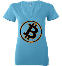 Bitcoin Gold Tilt - Bella Ladies Deep V-Neck